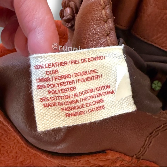 NWT Deadstock Lucky Brand Vintage Y2K Suede Leather Hobo Bag In Brown Rust RARE - Picture 11 of 15